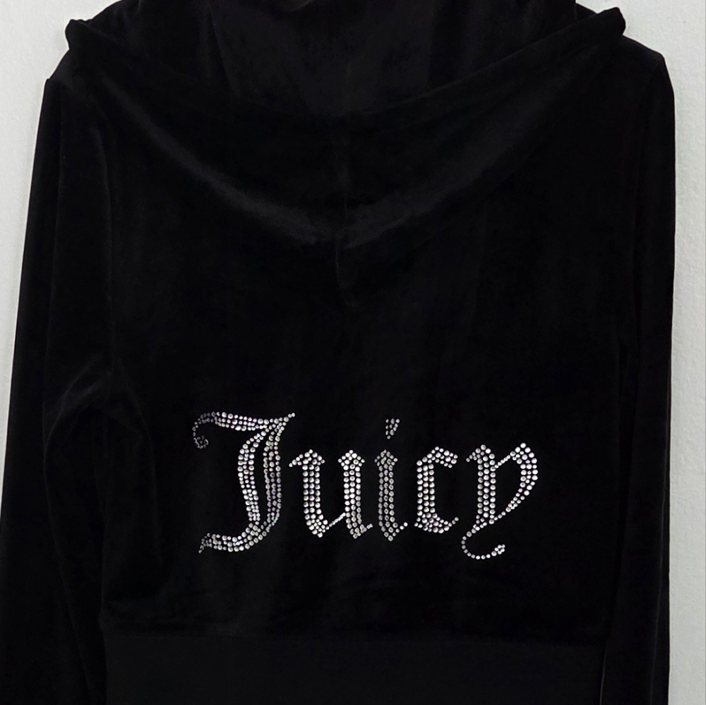 Juicy Couture Black Jacket with Cropped Design